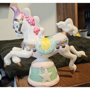 Carousel‎ Horse attached to stand, Ceramic unmarked